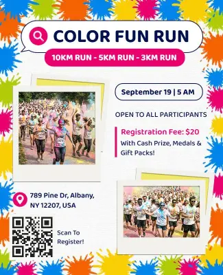 Colorful Fun Run Event Poster Template