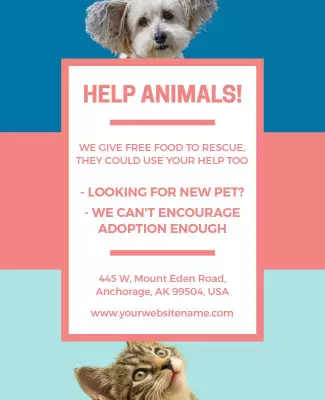 Colorful Fundraising Pet Adoption Awareness Poster Template
