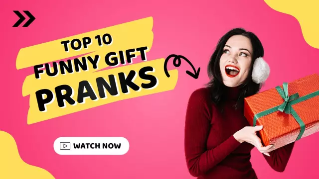 Colorful Funny Gift Pranks Compilation YouTube Thumbnail Template