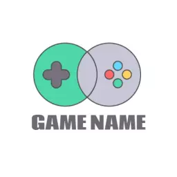Colorful Game Controllers Symbolizing Interactive Gaming Logo Template