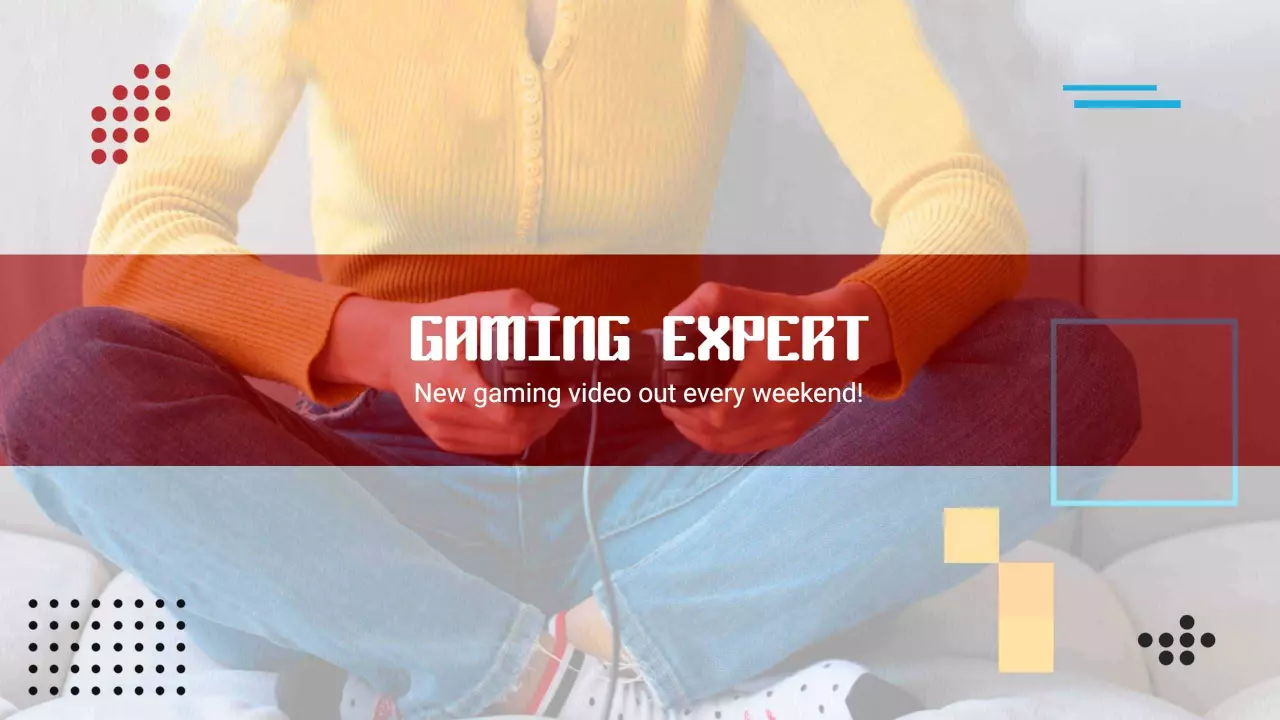 Colorful Gaming Scene with Bold Graphics and Text Banner Template