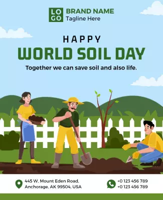Colorful Gardening Theme for World Soil Day Celebration Poster Template