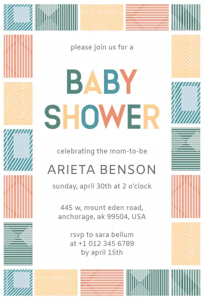 Colorful Geometric Baby Shower Celebration Invitation Template