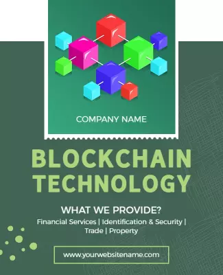 Colorful Geometric Blockchain Technology Services Poster Template