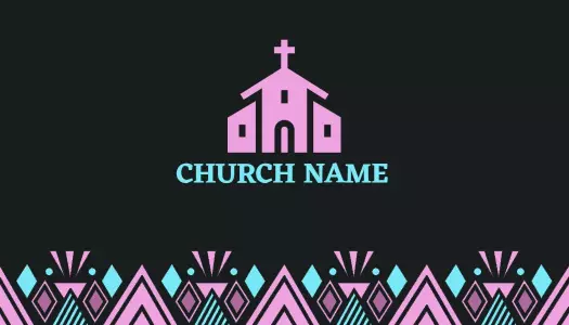 Colorful Geometric Church Community Gathering Business Card Template
