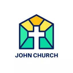 Colorful Geometric Church Design with Cross Symbol Logo Template