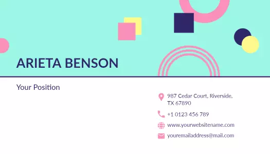 Colorful Geometric Design Company Business Card Template