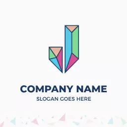 Colorful Geometric Design Featuring J Letter for Branding Logo Template
