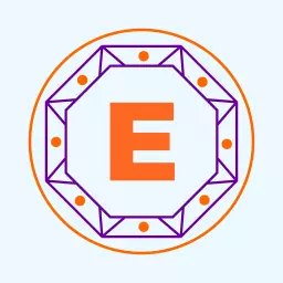 Colorful Geometric Design Featuring Letter E in Alphabet Logo Template