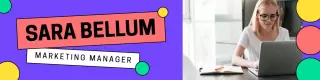 Colorful Geometric Design Featuring Marketing Manager LinkedIn Banner Template