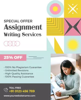 Colorful Geometric Design for Assignment Writing Services Poster Template
