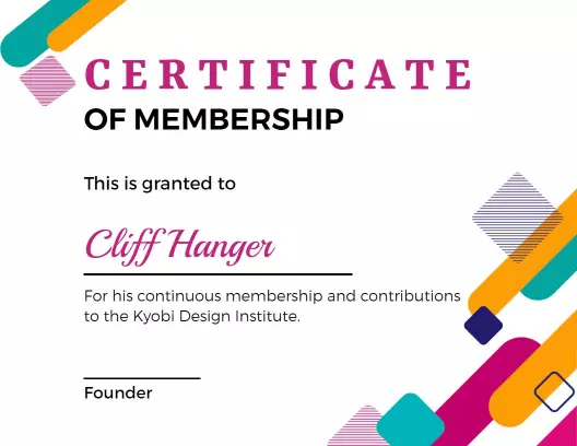 Colorful Geometric Design Membership Certificate Template