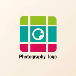 Colorful Geometric Design Reflecting Creative Photography Logo Template