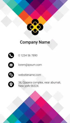 Colorful Geometric Design Vertical Business Card Template