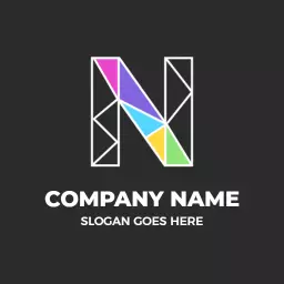 Colorful Geometric N Letter Design for Modern Branding Logo Template