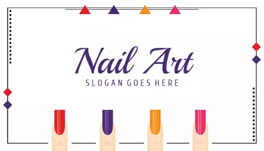 Colorful Geometric Nail Art Salon Business Card Template