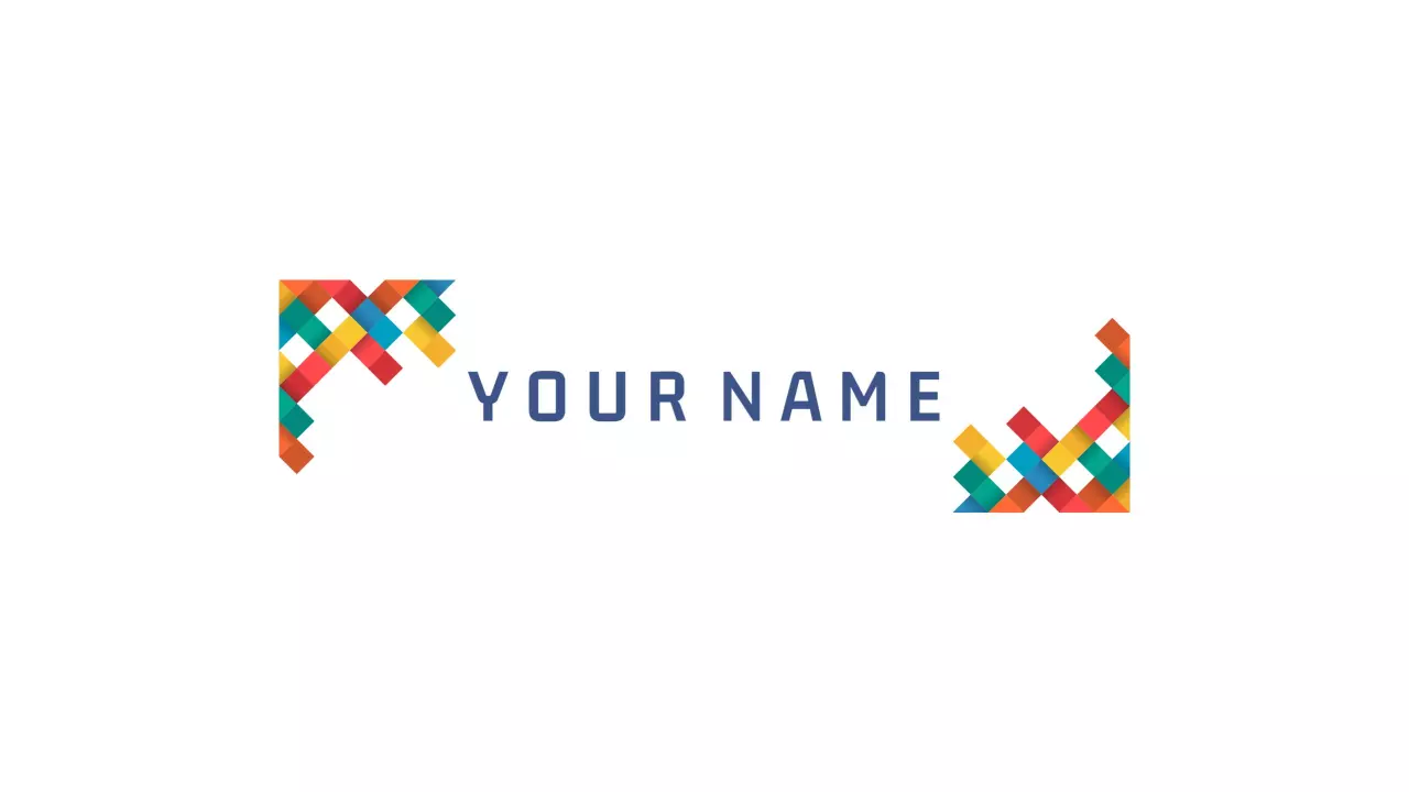 Colorful Geometric Pattern with Your Name YouTube Banner Template