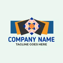 Colorful Geometric Patterns Highlighting Decorative Tiles Logo Template
