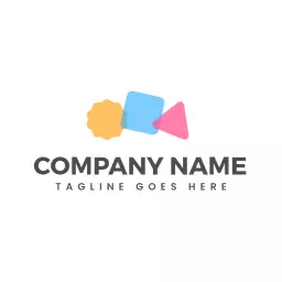 Colorful Geometric Shapes Representing Company Identity Logo Template