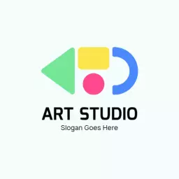 Colorful Geometric Shapes Representing Creative Art Logo Template