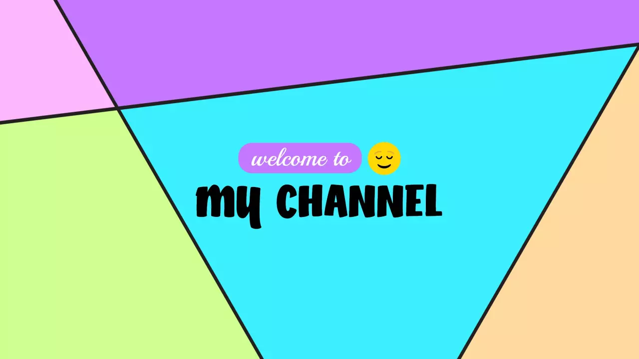 Colorful Geometric Shapes with Fun Welcome YouTube Banner Template