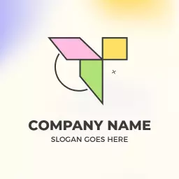Colorful Geometric T Letter Design Representing Modern Branding Logo Template
