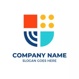 Colorful Geometric U Letter Design for Modern Branding Logo Template