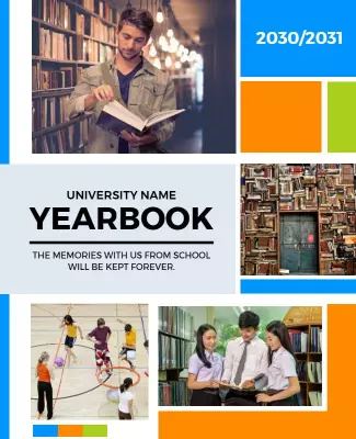 Colorful Geometric University Yearbook Memories Poster Template