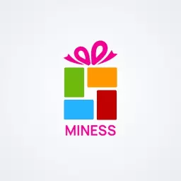 Colorful Gift Box with Cheerful Ribbon for Gift Shop Logo Template