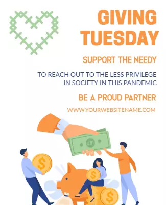 Colorful Giving Tuesday Charity Campaign Poster Template