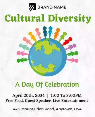 Colorful Global Cultural Diversity Celebration Poster Template