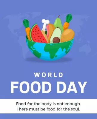 Colorful Global Vegetable Bowl for World Food Day Poster Template