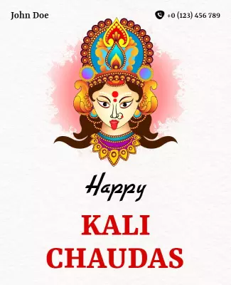 Colorful Goddess Kali Celebration Kali Chaudas Poster Template