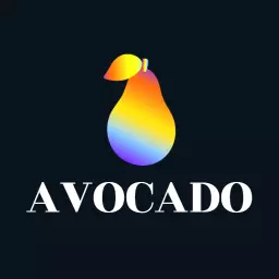 Colorful Gradient Avocado Shape Symbolizing Fresh Produce Logo Template