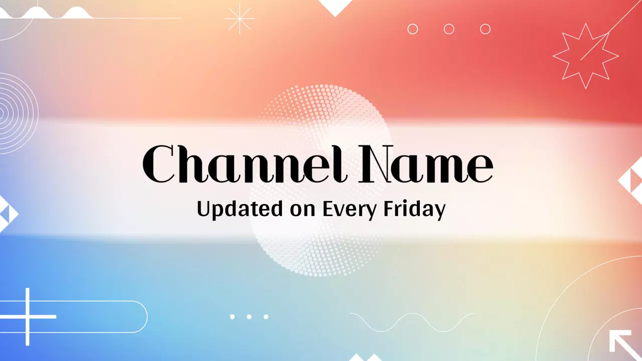 Colorful Gradient Background with Geometric Shapes YouTube Banner Template