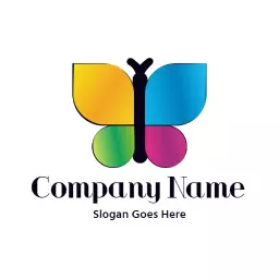 Colorful Gradient Butterfly Design Representing Nature Logo Template