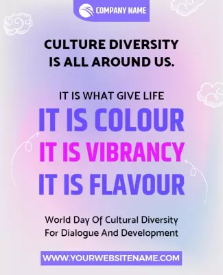 Colorful Gradient Celebration of Cultural Diversity Poster Template
