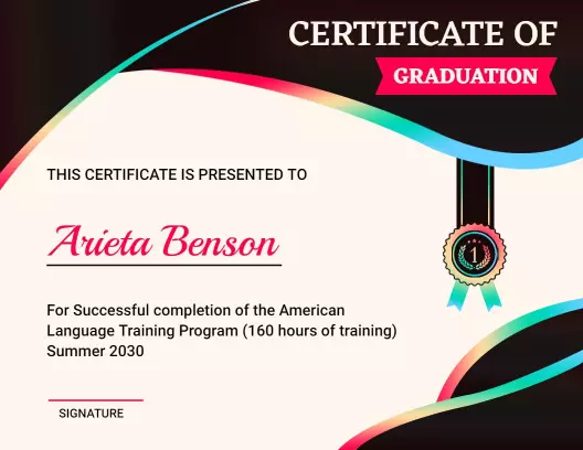 Colorful Gradient Graduation Achievement Certificate Template