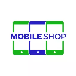 Colorful Green and Blue Mobile Devices for Mobile Shop Logo Template