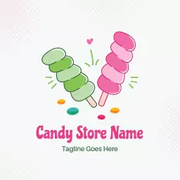Colorful Green and Pink Candy Delight for Sweet Treats Logo Template