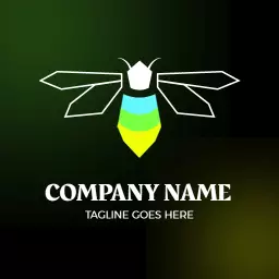 Colorful Green and Yellow Firefly Design Logo Template