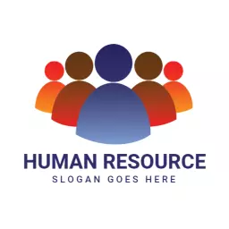 Colorful Group of Figures Representing Human Resource Logo Template