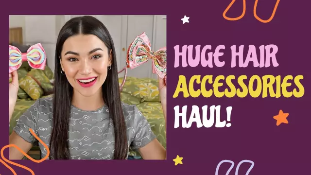 Colorful Hair Accessories Haul Unboxing YouTube Thumbnail Template