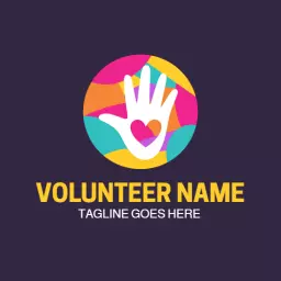 Colorful Hand Representing Community Volunteer Spirit Logo Template