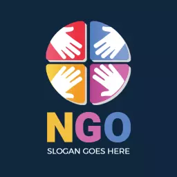 Colorful Hands and Community Spirit Representing NGO Services Logo Template