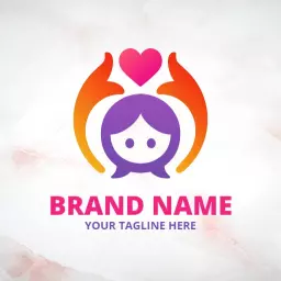 Colorful Hands Embracing a Child in NGO Services Logo Template