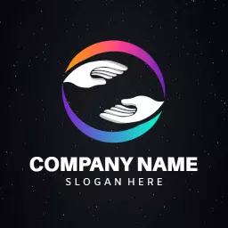 Colorful Hands Embracing Togetherness and Support Logo Template