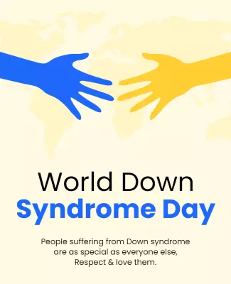 Colorful Hands Embracing Unity for World Down Syndrome Day Poster Template