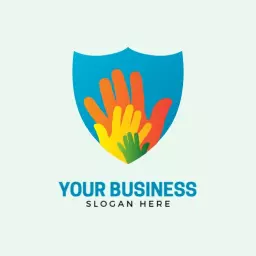 Colorful Hands Symbolizing Community Support for NGO Services Logo Template