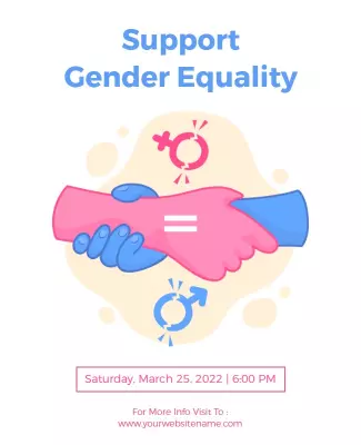 Colorful Handshake Promoting Gender Equality Flyer Template